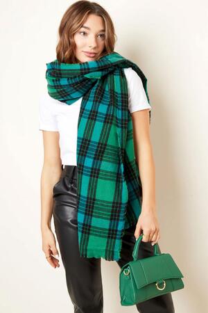 Scarf checkered print Green Polyester h5 Picture2